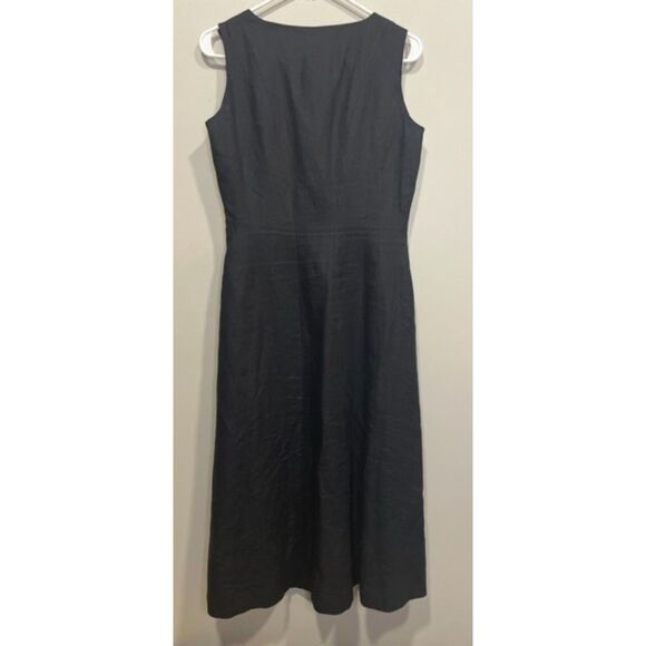 Talbots Women Size 6 Black 100% Irish Linen Sleeveless Mid-Length Dress - Picture 2 of 9